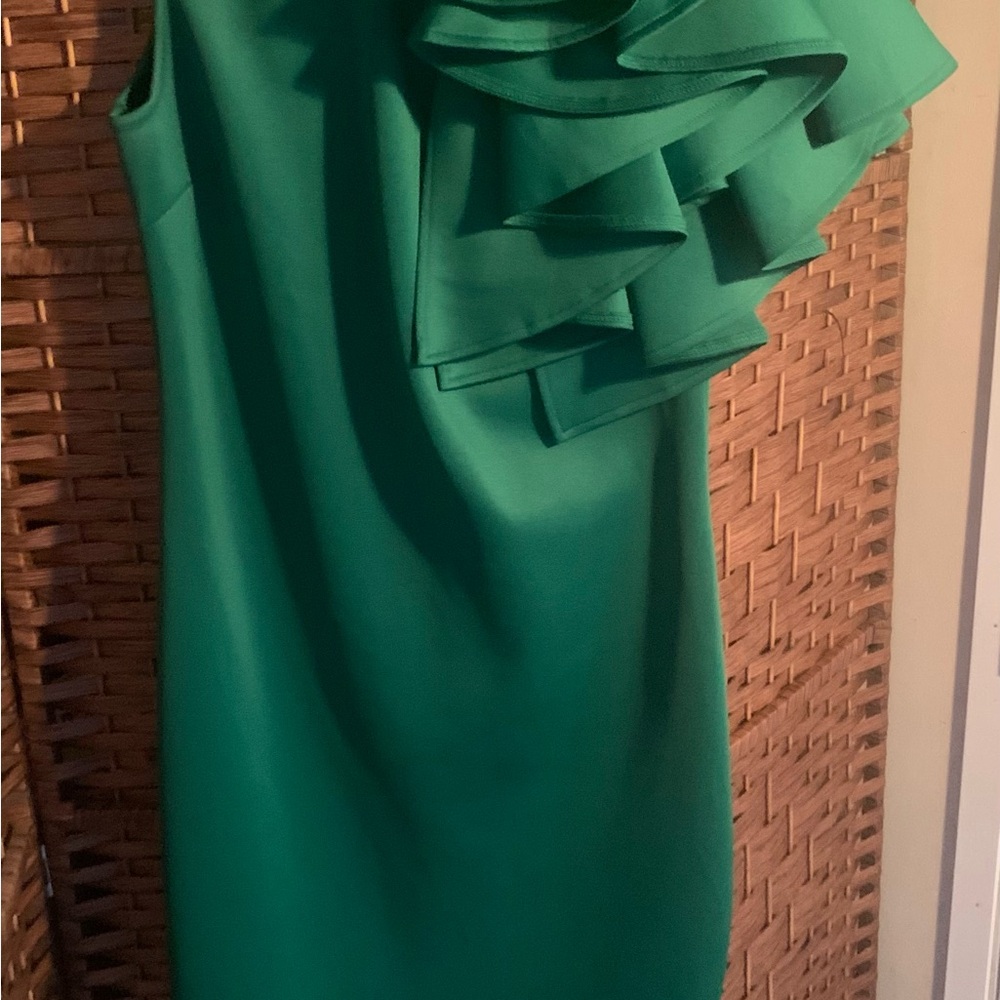 Elegant Green Ruffle Dress